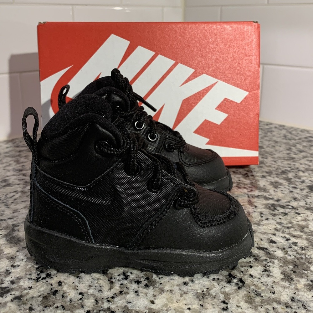 Nike Manoa LTR Black Boots Shoes TD Kids Toddler Shoes Size 4C BQ5374-001